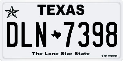 TX license plate DLN7398