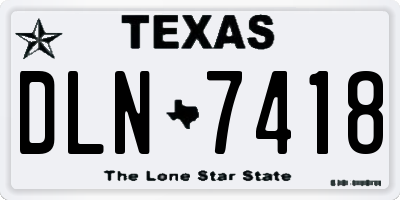 TX license plate DLN7418
