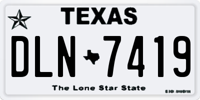 TX license plate DLN7419