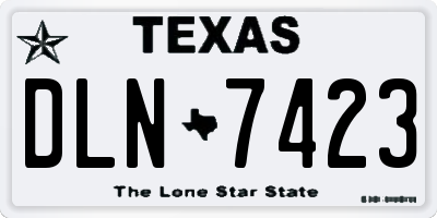 TX license plate DLN7423
