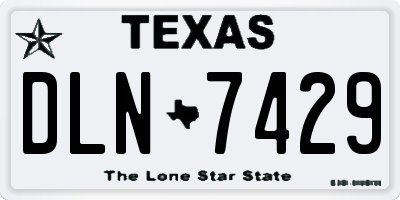 TX license plate DLN7429