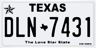 TX license plate DLN7431