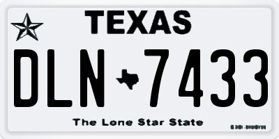 TX license plate DLN7433