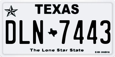 TX license plate DLN7443