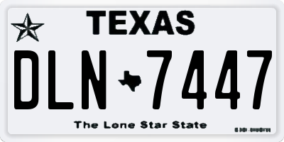 TX license plate DLN7447