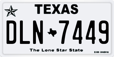 TX license plate DLN7449