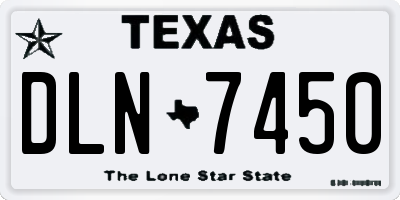 TX license plate DLN7450