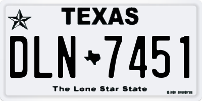 TX license plate DLN7451