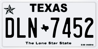 TX license plate DLN7452