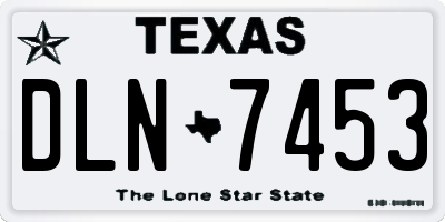 TX license plate DLN7453