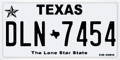 TX license plate DLN7454