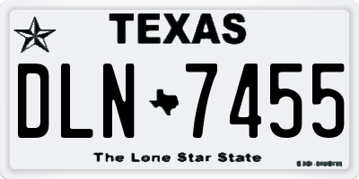TX license plate DLN7455