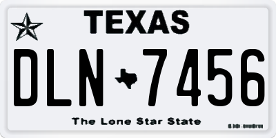 TX license plate DLN7456