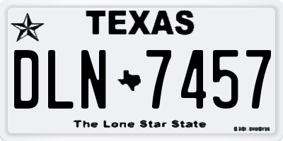 TX license plate DLN7457