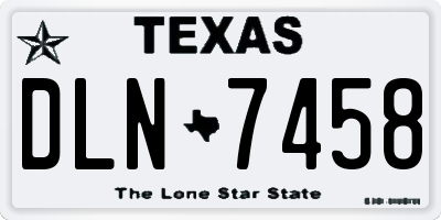 TX license plate DLN7458
