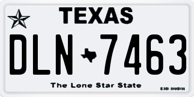 TX license plate DLN7463