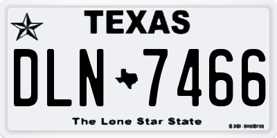 TX license plate DLN7466
