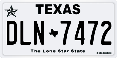 TX license plate DLN7472
