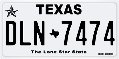TX license plate DLN7474