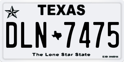 TX license plate DLN7475