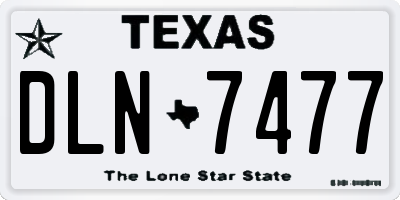 TX license plate DLN7477