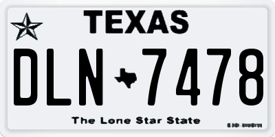 TX license plate DLN7478