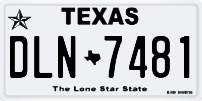 TX license plate DLN7481