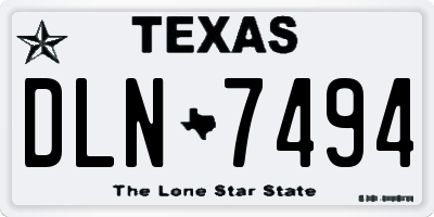 TX license plate DLN7494