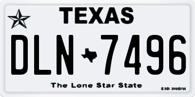 TX license plate DLN7496