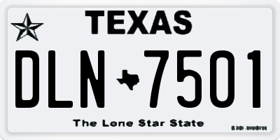 TX license plate DLN7501