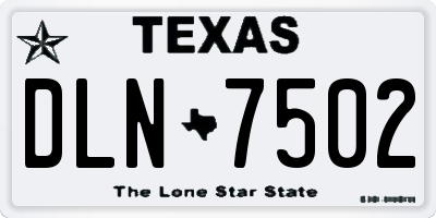 TX license plate DLN7502