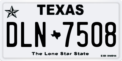 TX license plate DLN7508