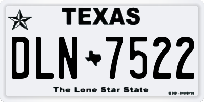 TX license plate DLN7522
