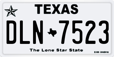 TX license plate DLN7523