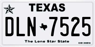TX license plate DLN7525