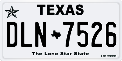 TX license plate DLN7526