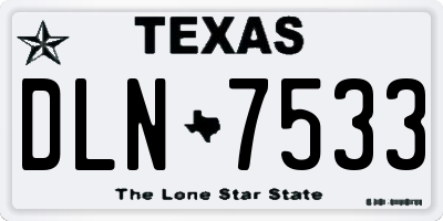 TX license plate DLN7533