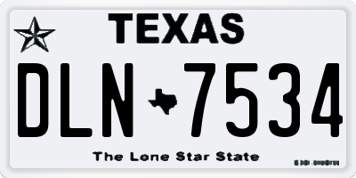 TX license plate DLN7534