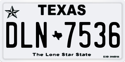 TX license plate DLN7536