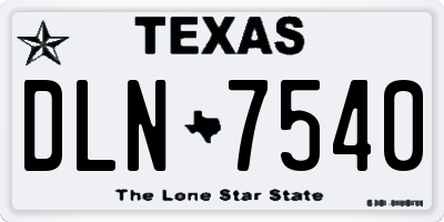 TX license plate DLN7540