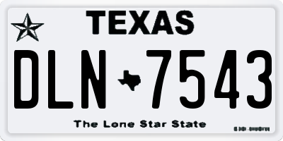 TX license plate DLN7543