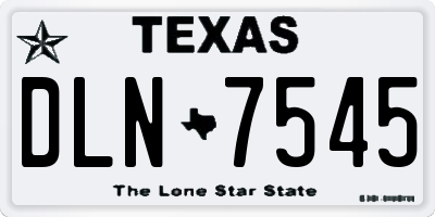 TX license plate DLN7545