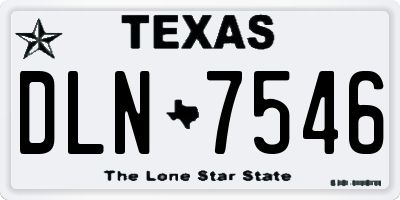 TX license plate DLN7546