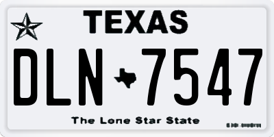 TX license plate DLN7547