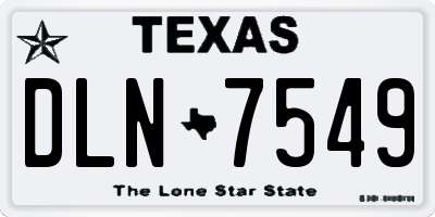 TX license plate DLN7549