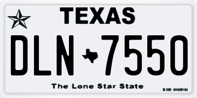 TX license plate DLN7550