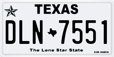TX license plate DLN7551