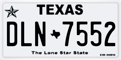 TX license plate DLN7552