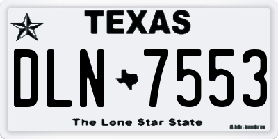 TX license plate DLN7553