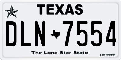 TX license plate DLN7554